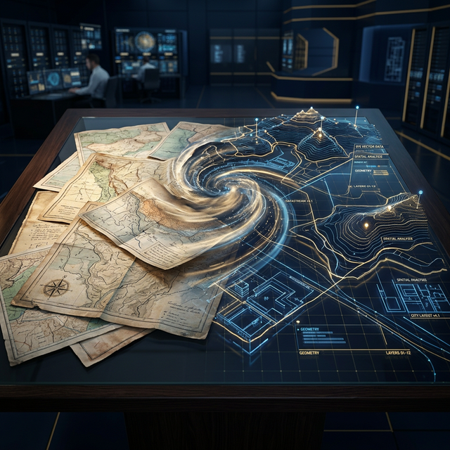 アナログ地図のGIS電子化